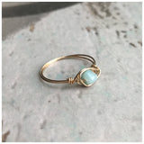Amazonite wire ring - ROWAN + RAE designs