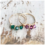 Swarovski crystal wire rings - ROWAN + RAE designs