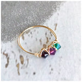 Swarovski crystal wire rings - ROWAN + RAE designs