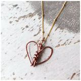 Mended heart wire necklace - ROWAN + RAE designs