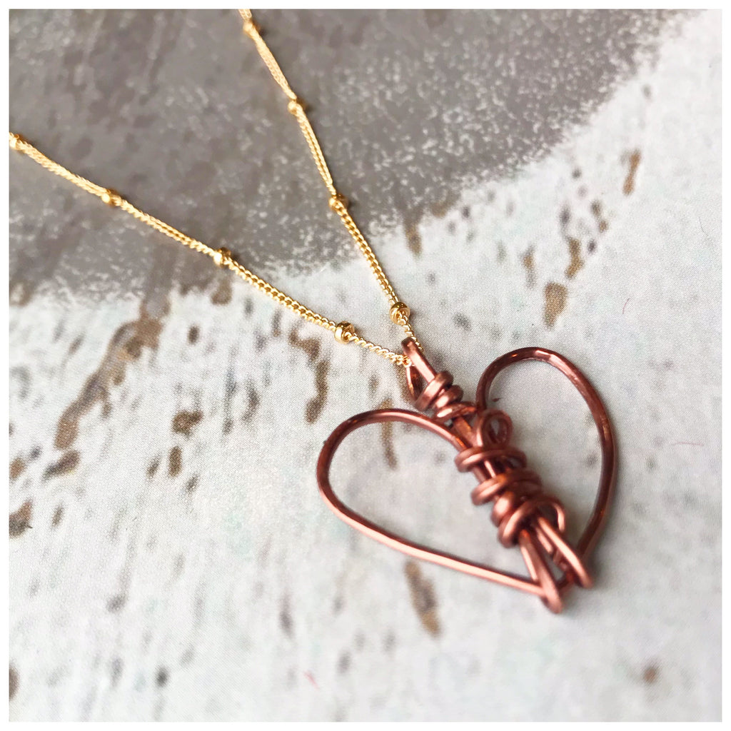 Wire on sale heart pendant