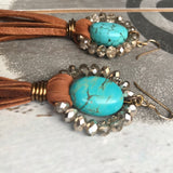 Turquoise circle tassels - ROWAN + RAE designs